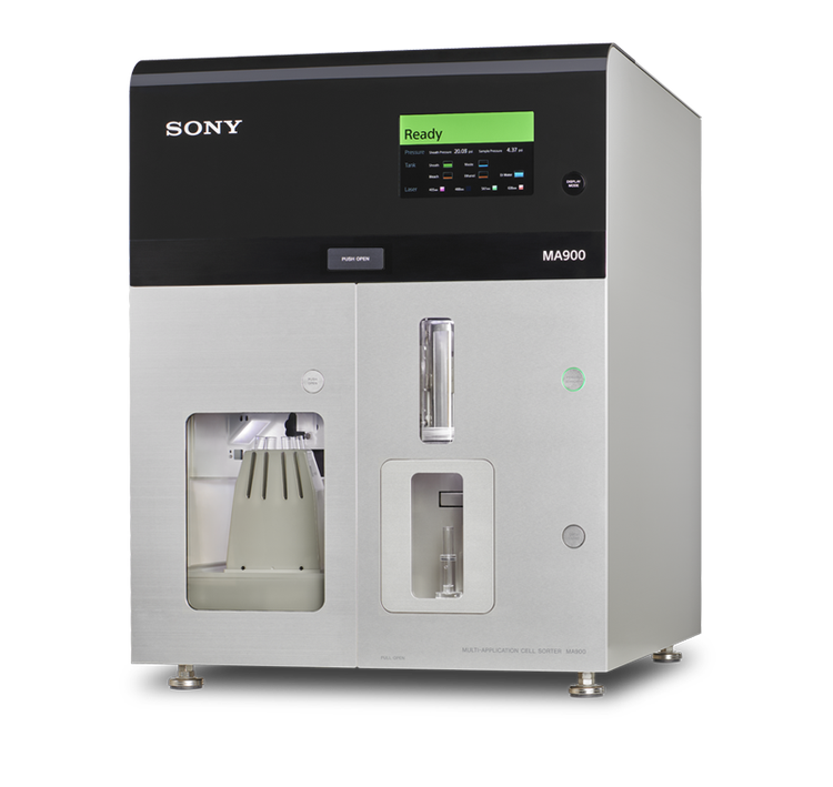 Photo of the MA900 Multi-Application Cell Sortercell sorter in 3/4 view.